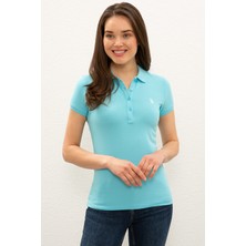 U.S. Polo Assn. Kadın Turkuaz Basic T-Shirt 50234714-VR093