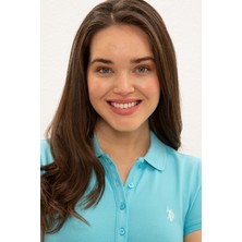 U.S. Polo Assn. Kadın Turkuaz Basic T-Shirt 50234714-VR093
