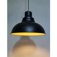 Riolight modern,rustik,vintage mutfak,oda,cafe,oteller için siyah 1xe27 metal sarkıt avize çap:34cm