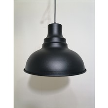 Riolight retro,modern,vintage mutfak,oda,otel,cafeler için siyah metal sarkıt avize çap:35cm