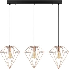 Riolight  Prizma Gold Üçlü Masa Üstü Avize Taban Çapı: 60CM