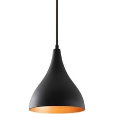 Riolight retro,modern,vintage mutfak,oda,otel,cafeler için siyah metal sarkıt avize çap:20cm