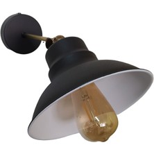 Riolight  Retro Siyah Içi Beyaz Mafsallı Hareketli Başlık Metal Aplik