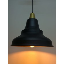 Riolight modern,rustik,vintage mutfak,oda,cafe,oteller için siyah 1xe27 metal sarkıt avize çap:28cm