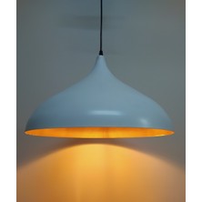 Riolight modern,rustik,vintage mutfak,oda,cafe,oteller için beyaz 1xe27 metal sarkıt avize çap:43cm