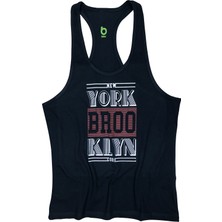 Bluu Unisex Siyah Fitness Gym Tank Top Sporcu Atleti Nybk