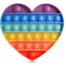 Toys Pop It Push Bubble Fidget Popit Duyusal Oyuncak Zihinsel Stres Kalp Oyuncak ( Gökkuşağı Rainbow )
