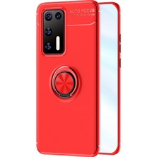 Nevarium Huawei P40 Kılıf Yüzüklü Silikon Range Kırmızı