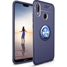 Nevarium Huawei P20 Lite Kılıf Yüzüklü Silikon Range Mavi