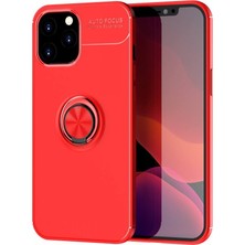 Nevarium Apple iPhone 12 Pro Max Kılıf Yüzüklü Silikon Range Kırmızı