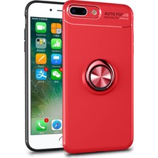 Nevarium Apple iPhone 7 Plus Kılıf Yüzüklü Silikon Range Kırmızı