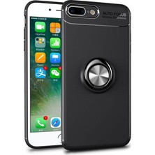 Nevarium Apple iPhone 7 Plus Kılıf Yüzüklü Silikon Range Siyah