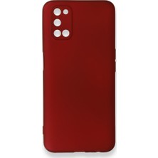 Nevarium Oppo A52 Kılıf Yumuşak Dokulu Silikon Bordo