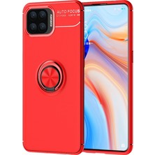 Nevarium Oppo Reno 4 Lite Kılıf Yüzüklü Silikon Range Kırmızı