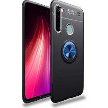 Nevarium Xiaomi Redmi Note 8 Kılıf Yüzüklü Silikon Range Siyah-Mavi