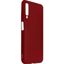 Nevarium Samsung Galaxy A7 2018 Kılıf Yumuşak Dokulu Silikon Bordo
