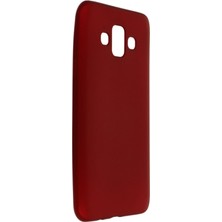 Nevarium Samsung Galaxy J7 Duo Kılıf Yumuşak Dokulu Silikon Bordo