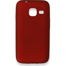 Nevarium Samsung Galaxy J1 Mini Kılıf Yumuşak Dokulu Silikon Bordo
