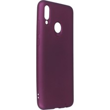 Nevarium Huawei P Smart 2019 Kılıf Yumuşak Dokulu Silikon Mürdüm