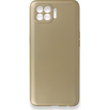 Nevarium Oppo Reno 4 Lite Kılıf Yumuşak Dokulu Silikon Gold