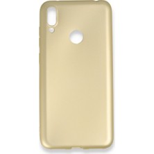 Nevarium Huawei Y7 2019 Kılıf Yumuşak Dokulu Silikon Gold