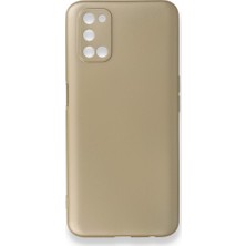 Nevarium Oppo A52 Kılıf Yumuşak Dokulu Silikon Gold