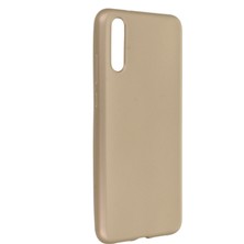 Nevarium Huawei P20 Kılıf Yumuşak Dokulu Silikon Gold