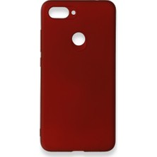 Nevarium Xiaomi Mi 8 Lite Kılıf Yumuşak Dokulu Silikon Bordo