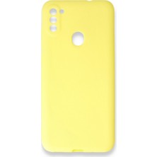Smody Samsung Galaxy M11 Kılıf Ultra Elastik Silikon Rubber Premier Sarı
