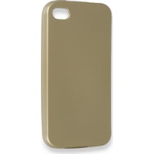 Nevarium Apple iPhone 4 Kılıf Yumuşak Dokulu Silikon Gold