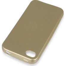 Nevarium Apple iPhone 4 Kılıf Yumuşak Dokulu Silikon Gold