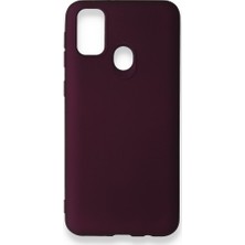 Nevarium Samsung Galaxy M30S Kılıf Yumuşak Dokulu Silikon Mürdüm