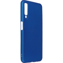 Nevarium Samsung Galaxy A7 2018 Kılıf Yumuşak Dokulu Silikon Mavi