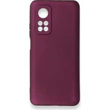 Nevarium Xiaomi Mi 10T Pro Kılıf Yumuşak Dokulu Silikon Mürdüm