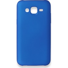 Nevarium Samsung Galaxy J5 Kılıf Yumuşak Dokulu Silikon + Ekran Koruyucu Cam Mavi