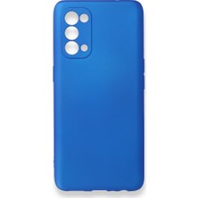 Nevarium Oppo Reno 5 Kılıf Yumuşak Dokulu Silikon Mavi
