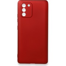 Nevarium Samsung Galaxy A91 / S10 Lite Kılıf Yumuşak Dokulu Silikon Bordo