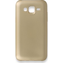 Nevarium Samsung Galaxy J5 Kılıf Yumuşak Dokulu Silikon Gold
