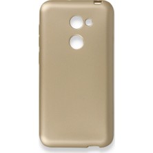 Nevarium Vodafone Smart N8 Kılıf Yumuşak Dokulu Silikon + Ekran Koruyucu Cam Gold