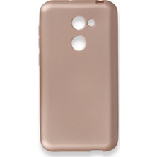 Nevarium Vodafone Smart N8 Kılıf Yumuşak Dokulu Silikon + Ekran Koruyucu Cam Rose Gold
