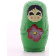 Hediye Filesi Ahşap Tombul Iç Içe Matruşka Bebek Yeşil Set 4lü