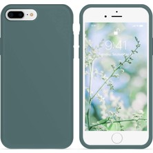 Apple iPhone 7 Plus Kılıf Liquid Lansman Silikon Haki Yeşil