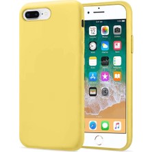 Apple iPhone 8 Plus Kılıf Liquid Lansman Silikon Sarı