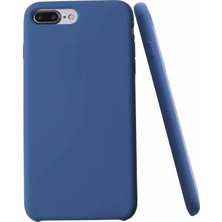 Apple iPhone 8 Plus Kılıf Liquid Lansman Silikon Lacivert