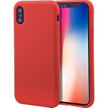 Apple iPhone Xs Max Kılıf Liquid Lansman Silikon Kırmızı