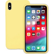Apple iPhone x Kılıf Liquid Lansman Silikon Sarı