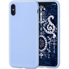 Apple iPhone x Kılıf Liquid Lansman Silikon Hava Mavisi