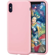 Apple iPhone Xs Max Kılıf Liquid Lansman Silikon Pembe