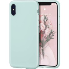 Apple iPhone Xs Max Kılıf Liquid Lansman Silikon Mint Yeşili