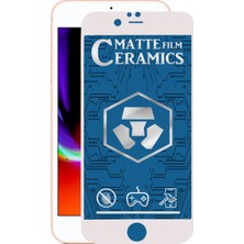 Case World Apple  iPhone 8 Plus Tam Kaplayan Mat Seramik Nano Esnek Ekran Koruyucu Beyaz